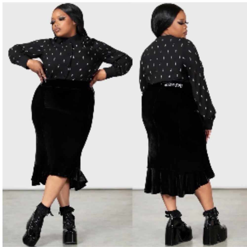 Killstar x Wednesday Little Storm Cloud Midi Skirt NWOT